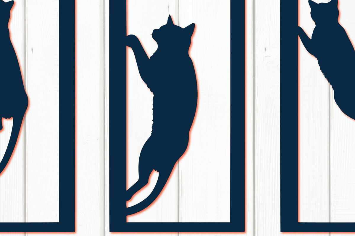 Σετ των 3 Intra απο ξύλο plywood 3mm-4mm πάχος - Κουφώματα πορτών Cricut με Cat  Δίασταση 4x4 cm INTRAFABR-104057721