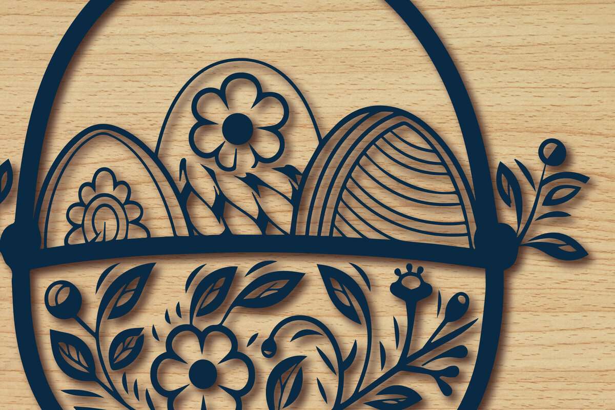 Σετ των 3 Intra απο ξύλο plywood 3mm-4mm πάχος - Cricut Πασχαλινό καλάθι Papercut  Δίασταση 4x4 cm INTRAFABR-89994966