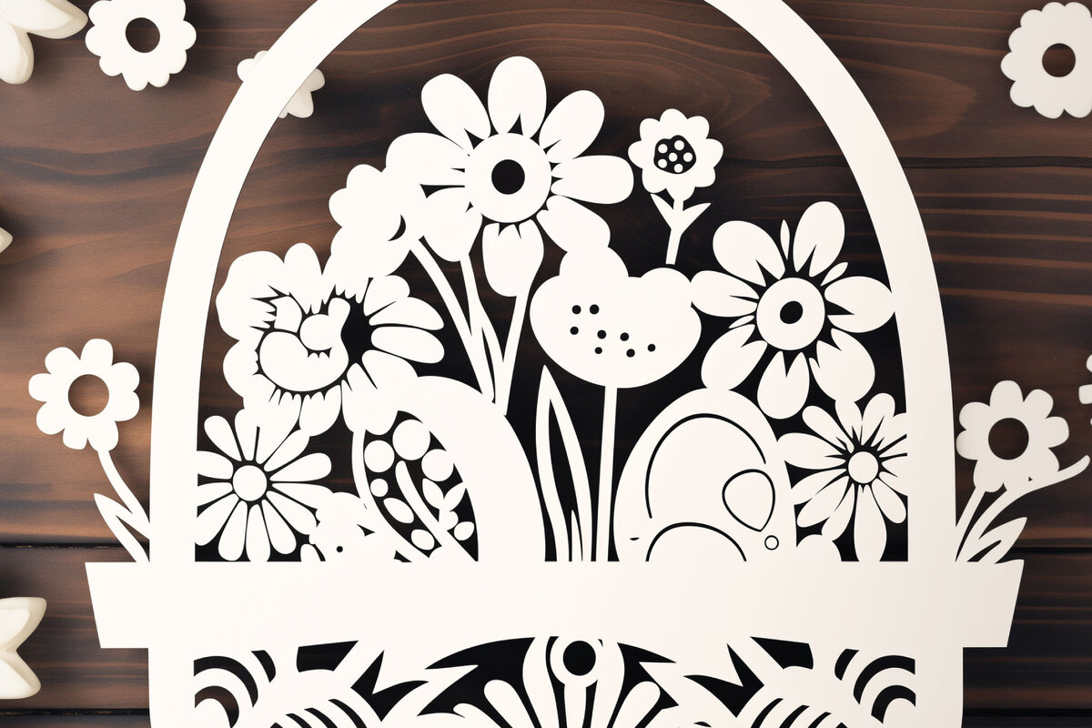 Σετ των 3 Intra απο ξύλο plywood 3mm-4mm πάχος - Cricut Πασχαλινό καλάθι Papercut  Δίασταση 4x4 cm INTRAFABR-89995217