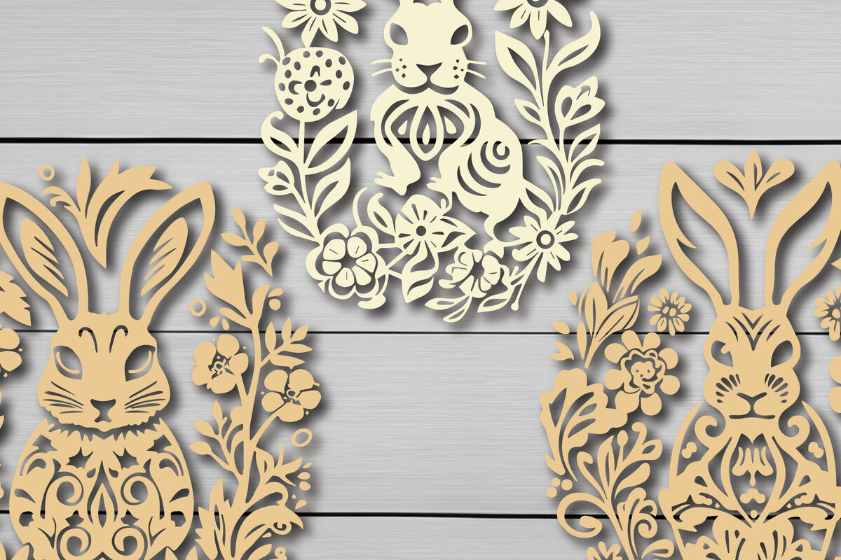 Σετ των 3 Intra απο ξύλο plywood 3mm-4mm πάχος - Πακέτο  για την Ημέρα του Πάσχα Cricut Δίασταση 4x4 cm INTRAFABR-89737974