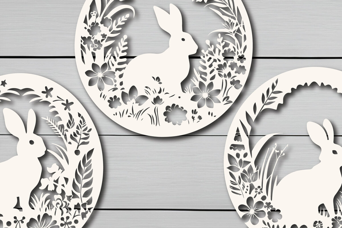 Σετ των 3 Intra απο ξύλο plywood 3mm-4mm πάχος - Πακέτο  για την Ημέρα του Πάσχα Cricut Δίασταση 4x4 cm INTRAFABR-89740086