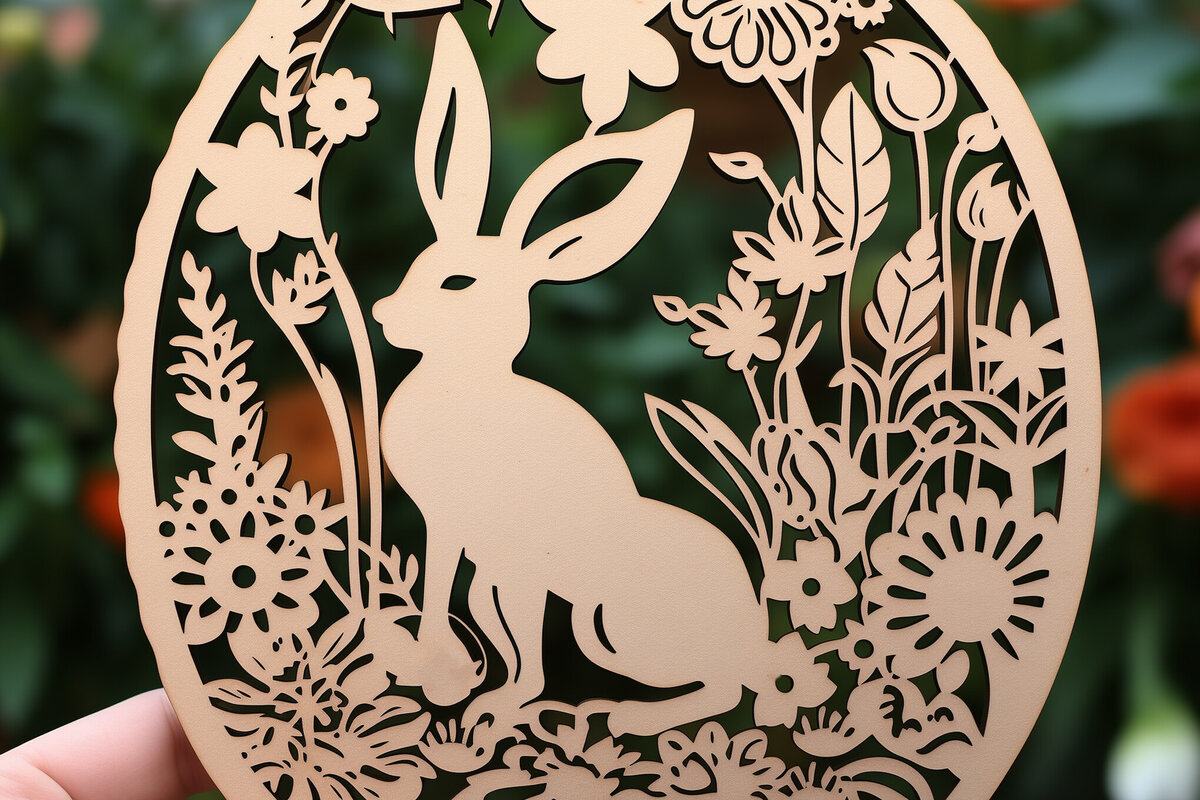 Σετ των 3 Intra απο ξύλο plywood 3mm-4mm πάχος - Cricut Πασχαλινό Laser Cut   Δίασταση 4x4 cm INTRAFABR-90891258