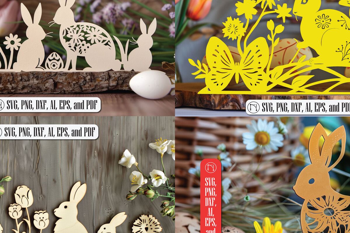 Σετ των 3 Intra απο ξύλο plywood 3mm-4mm πάχος - Cricut Πασχαλινό Χαρτί Κοπή  Δίασταση 4x4 cm INTRAFABR-91342273