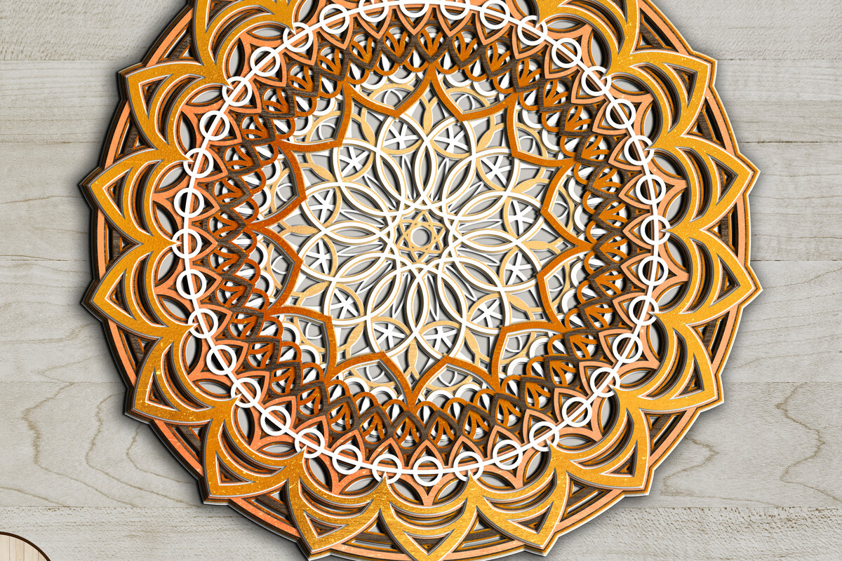 Σετ των 2 Intra απο ξύλο plywood 3mm-4mm πάχος - Αρχεία Cricut Αρχεία MANDALA για Cricut Δίασταση 5x12 cm INTRAFABR-9284206
