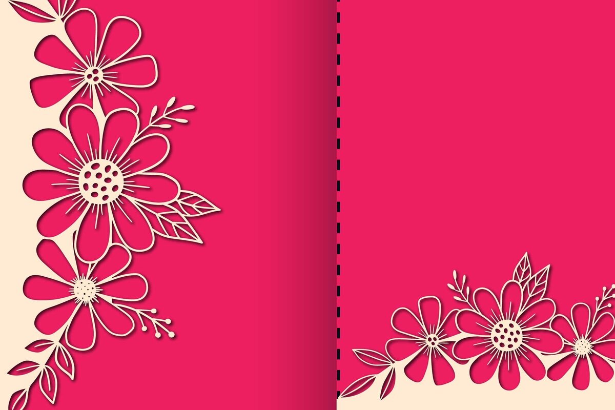 Σετ των 2 Intra απο ξύλο plywood 3mm-4mm πάχος - Πακέτο κάρτας γάμου Cricut Floral  Δίασταση 20x20 cm INTRAFABR-70321171