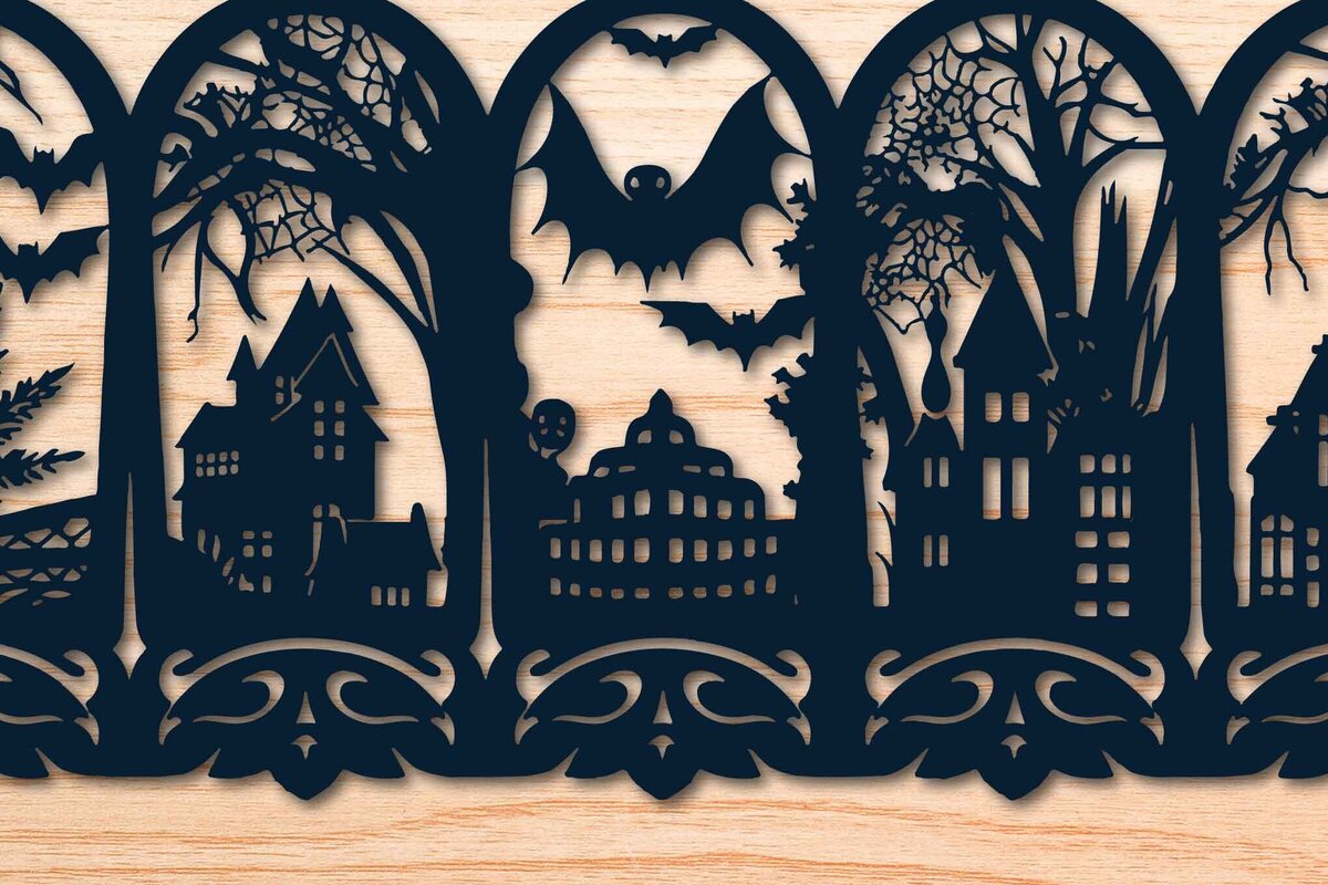 Intra απο ξύλο plywood 3mm-4mm πάχος - Πακέτο Cricut Halloween Decor  Δίασταση 40x50 cm INTRAFABR-78776028