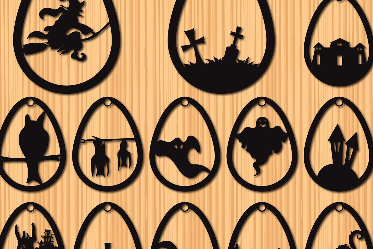 Σετ των 3 Intra απο ξύλο plywood 3mm-4mm πάχος - Πακέτο  με αποκριάτικα σκουλαρίκια Cricut Δίασταση 3x3 cm INTRAFABR-34780796