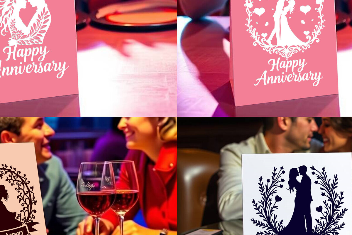 Σετ των 2 Intra απο ξύλο plywood 3mm-4mm πάχος - Πακέτο  κάρτας Cricut Happy Anniversary Δίασταση 20x20 cm INTRAFABR-119820805