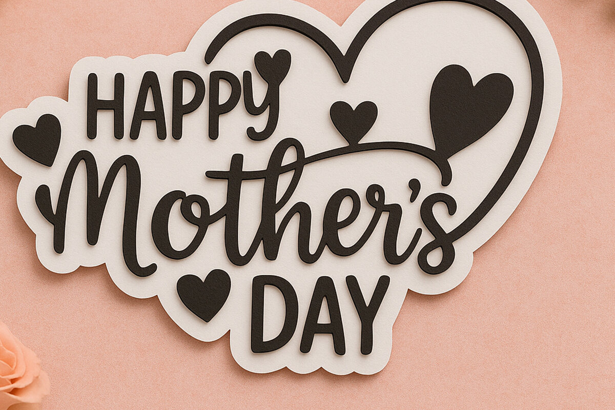 Σετ των 2 Intra απο ξύλο plywood 3mm-4mm πάχος - Cricut Happy Mother Day  Cut  Δίασταση 20x20 cm INTRAFABR-120152346