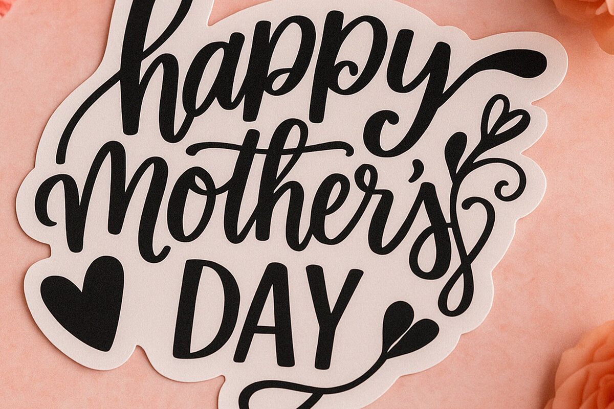 Σετ των 2 Intra απο ξύλο plywood 3mm-4mm πάχος - Cricut Happy Mother Day  Cut  Δίασταση 20x20 cm INTRAFABR-120152754