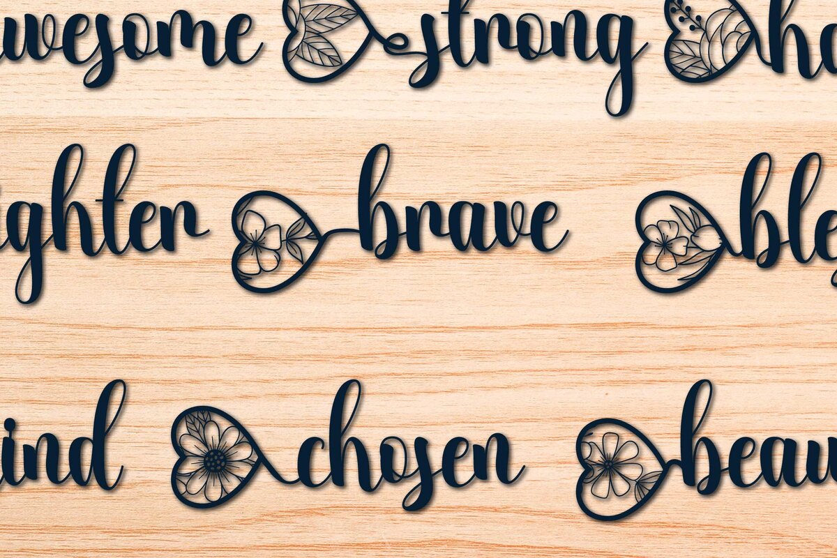 Σετ των 2 Intra απο ξύλο plywood 3mm-4mm πάχος - Πακέτο  Inspirational Quote Cricut Δίασταση 20x20 cm INTRAFABR-71755484