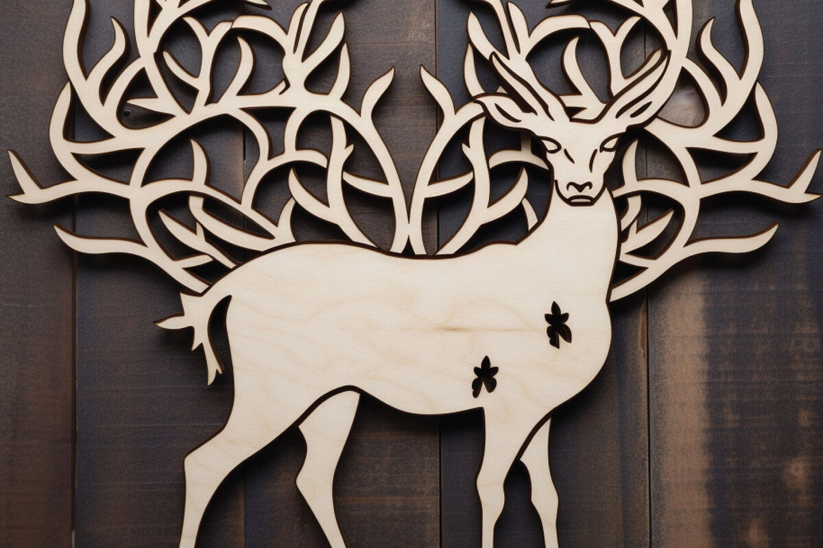 Intra απο ξύλο plywood 3mm-4mm πάχος - Cricut Laser Cut Deer  Decor Δίασταση 30x20 cm INTRAFABR-88580848