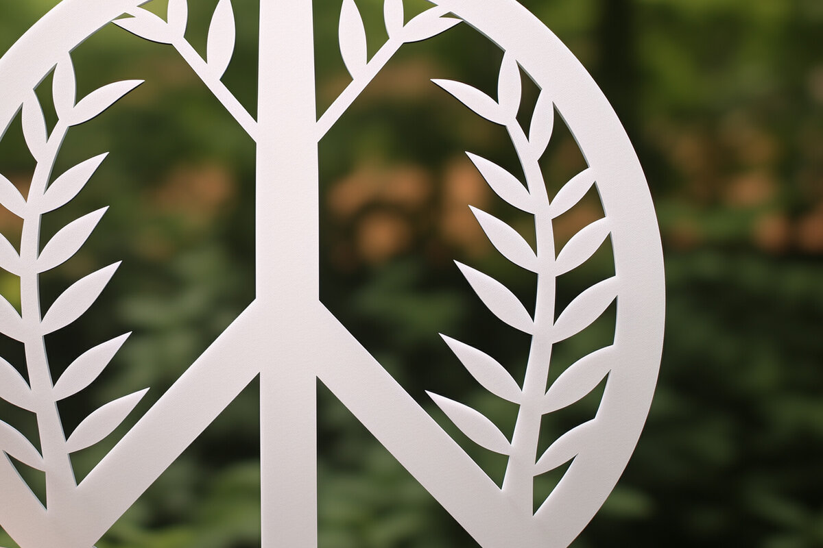 Σετ των 2 Intra απο ξύλο plywood 3mm-4mm πάχος - Cricut Πινακίδα ειρήνης με   Δίασταση 20x20 cm INTRAFABR-90978143