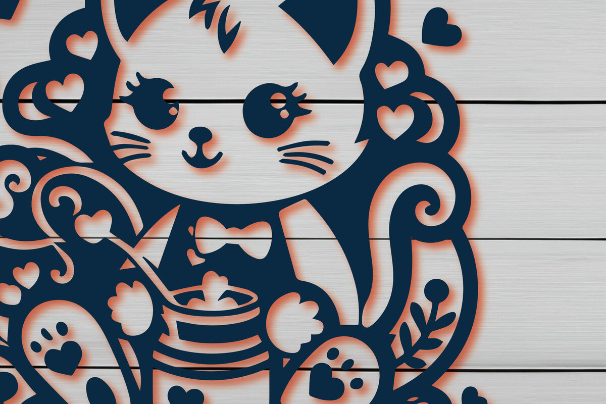 Σετ των 3 Intra απο ξύλο plywood 3mm-4mm πάχος - Cricut Laser Cut Valentine Cat  Δίασταση 4x4 cm INTRAFABR-88663644