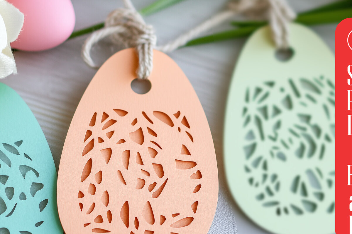 Σετ των 3 Intra απο ξύλο plywood 3mm-4mm πάχος - Πασχαλινά αυγά με στρώσεις Cricut Ετικέτα  Cut F Δίασταση 4x4 cm INTRAFABR-118195007