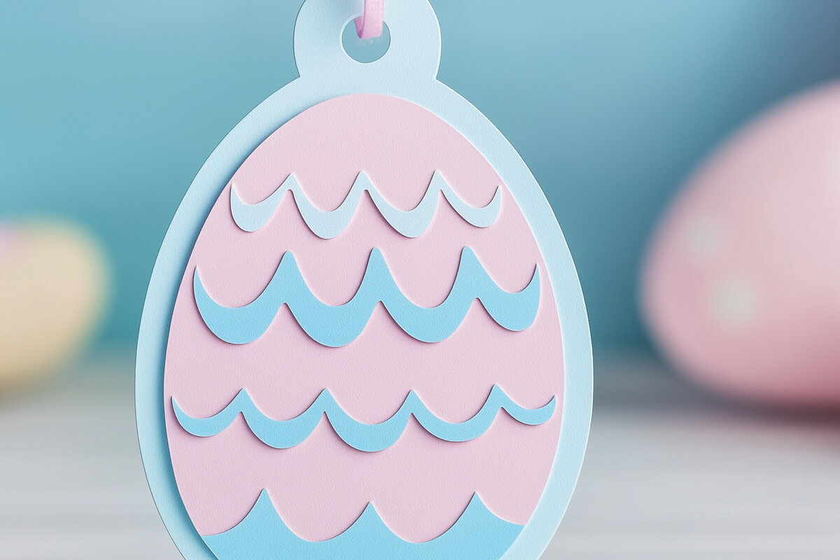 Σετ των 3 Intra απο ξύλο plywood 3mm-4mm πάχος - Πασχαλινά αυγά με στρώσεις Cricut Ετικέτα  Cut F Δίασταση 4x4 cm INTRAFABR-118193905