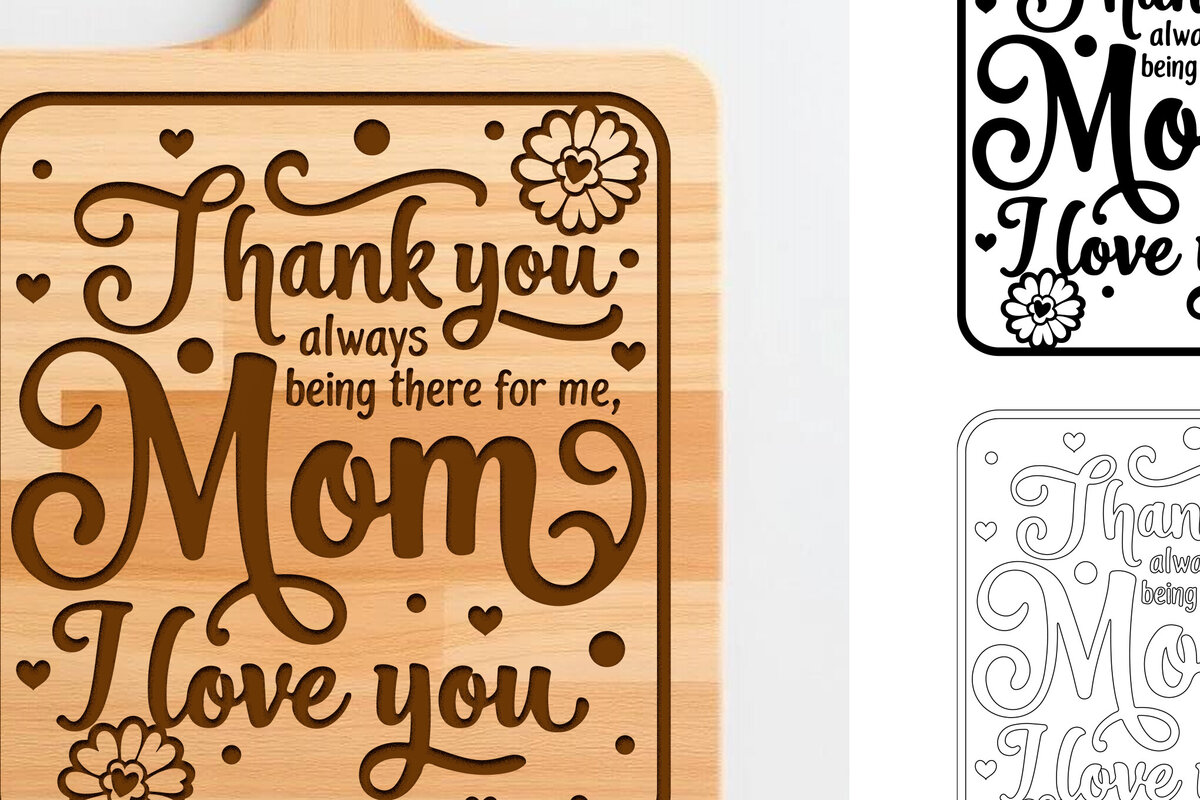 Intra απο ξύλο plywood 3mm-4mm πάχος - Πίνακας κοπής ξύλου Cricut Mothers Day Δίασταση 40x50 cm INTRAFABR-120150780