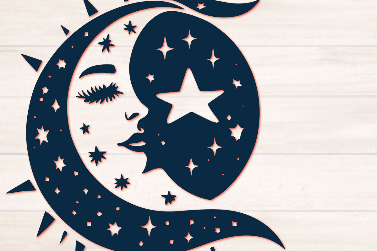 Σετ των 2 Intra απο ξύλο plywood 3mm-4mm πάχος - Cricut Mystical Moon Girl  Cut  Δίασταση 20x20 cm INTRAFABR-116575111