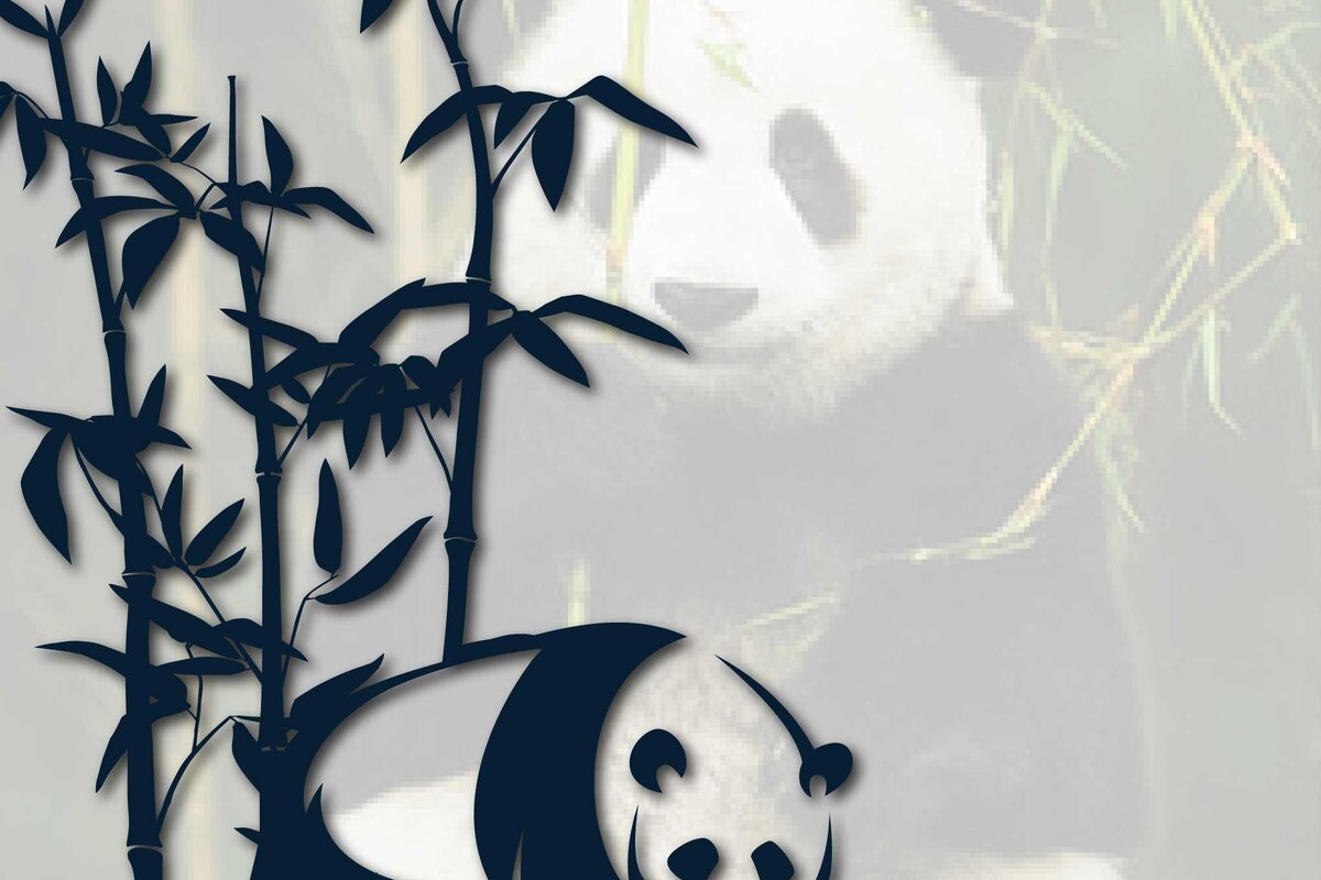 Σετ των 2 Intra απο ξύλο plywood 3mm-4mm πάχος - Cricut Panda με Bamboo  Δίασταση 20x20 cm INTRAFABR-68641419