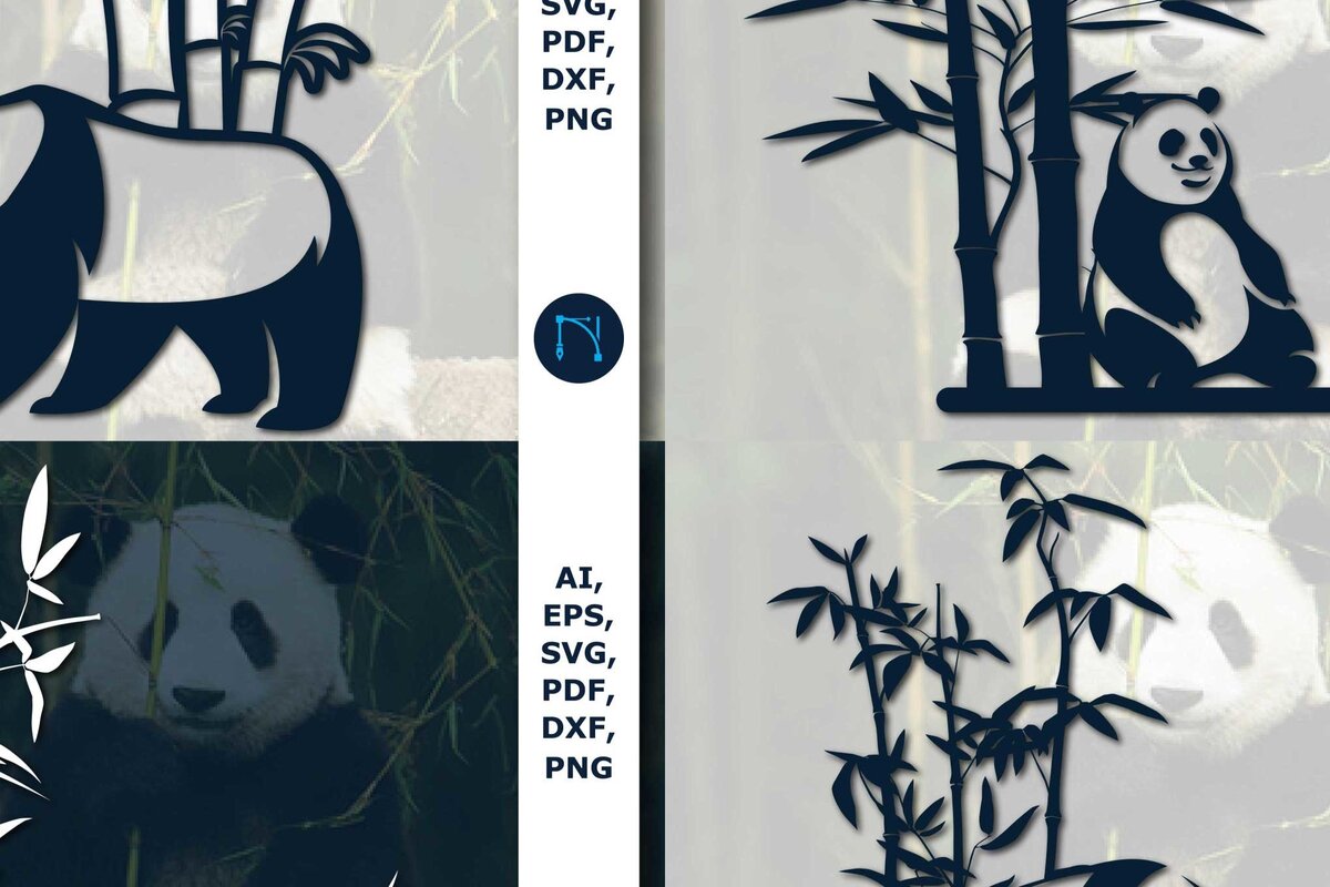 Σετ των 2 Intra απο ξύλο plywood 3mm-4mm πάχος - Cricut Panda με Bamboo  Bundle Δίασταση 20x20 cm INTRAFABR-68642107