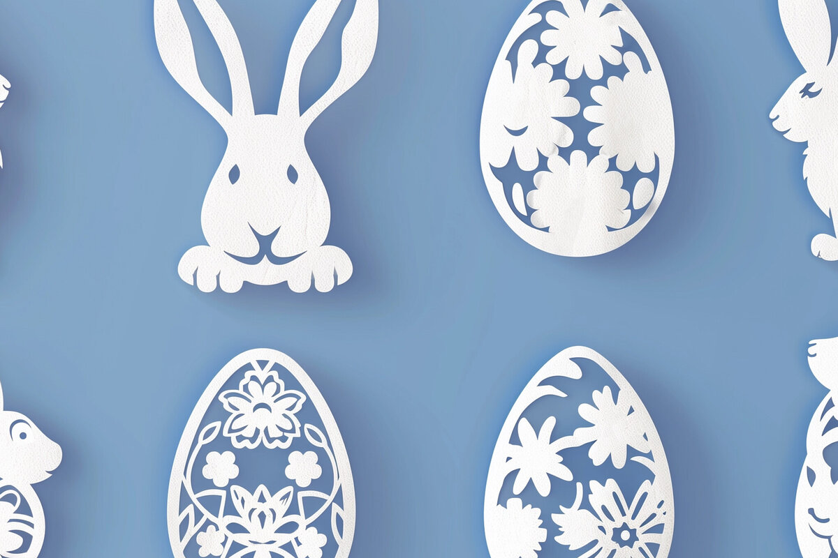 Σετ των 3 Intra απο ξύλο plywood 3mm-4mm πάχος - Πασχαλινό Πακέτο  Paper Cricut Δίασταση 4x4 cm INTRAFABR-92491155