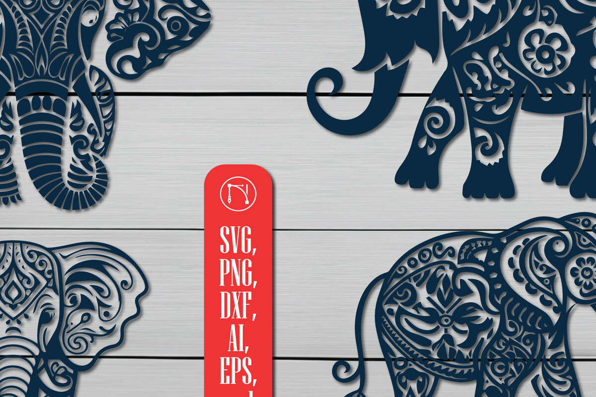 Σετ των 3 Intra απο ξύλο plywood 3mm-4mm πάχος - Πακέτο Cricut Paper Cut Elephant  Δίασταση 4x4 cm INTRAFABR-89254773