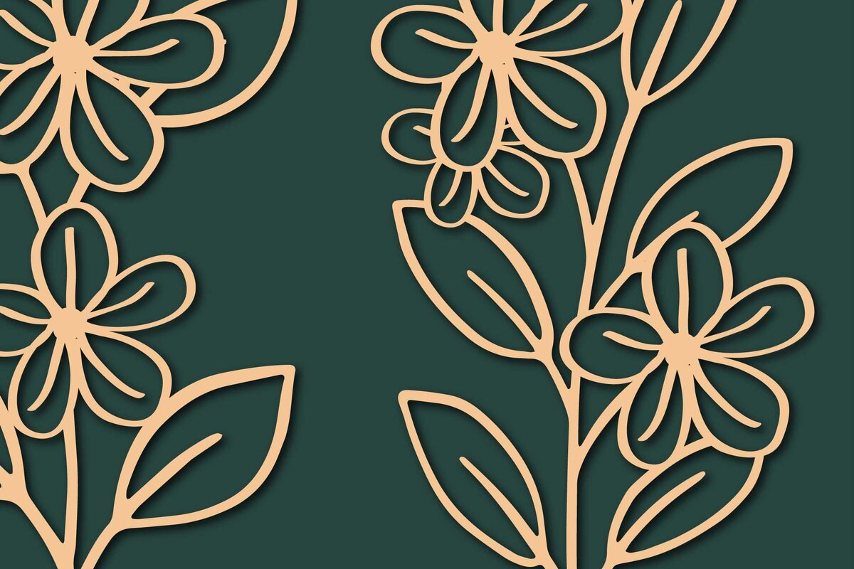 Σετ των 2 Intra απο ξύλο plywood 3mm-4mm πάχος - Cricut Paper Cut Floral  Bundle Δίασταση 25x25 cm INTRAFABR-66097777
