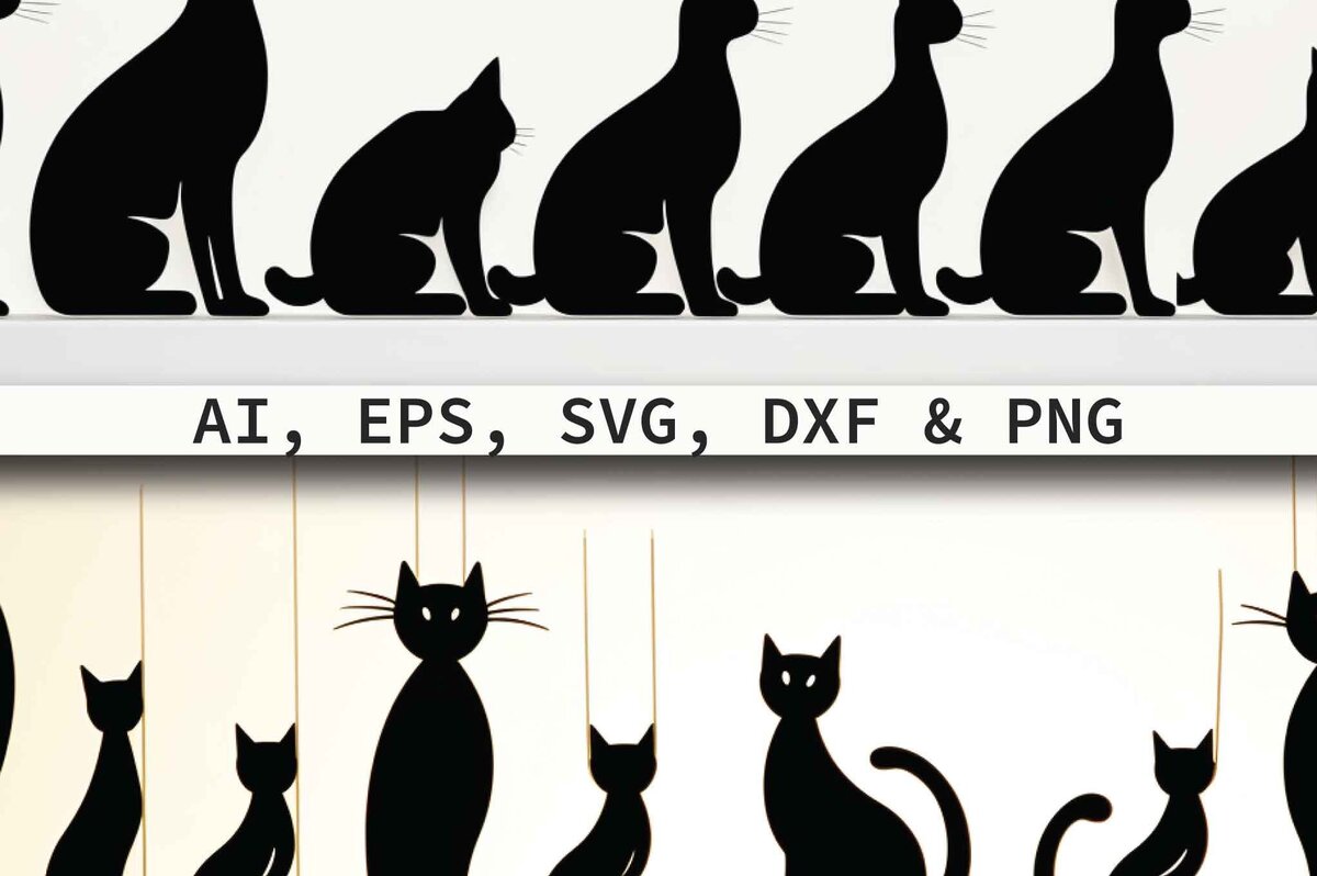 Σετ των 3 Intra απο ξύλο plywood 3mm-4mm πάχος - Πακέτο Cricut Papercut Cats  Δίασταση 4x4 cm INTRAFABR-80112449