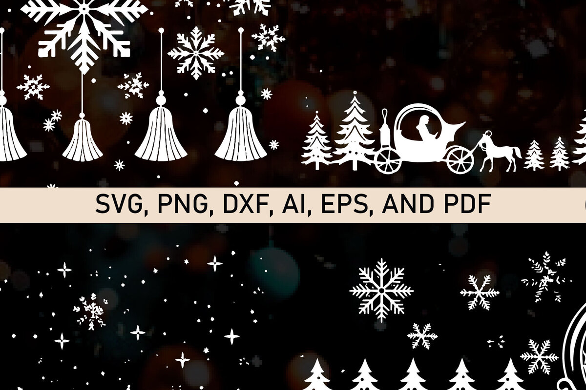 Σετ των 3 Intra απο ξύλο plywood 3mm-4mm πάχος - Cricut Snowflakes and Sleigh Bells  B Δίασταση 4x4 cm INTRAFABR-81317774