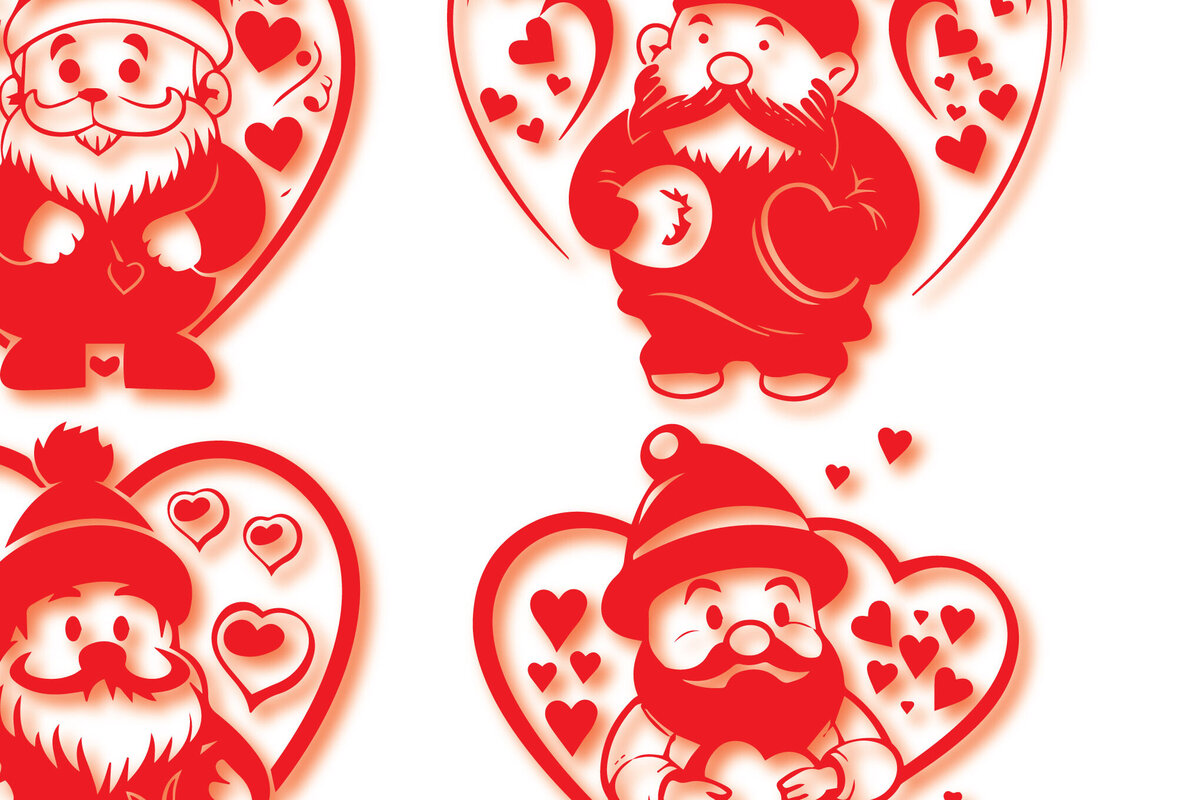 Σετ των 3 Intra απο ξύλο plywood 3mm-4mm πάχος - Πακέτο Cricut Valentine Gnome  Δίασταση 4x4 cm INTRAFABR-86704139