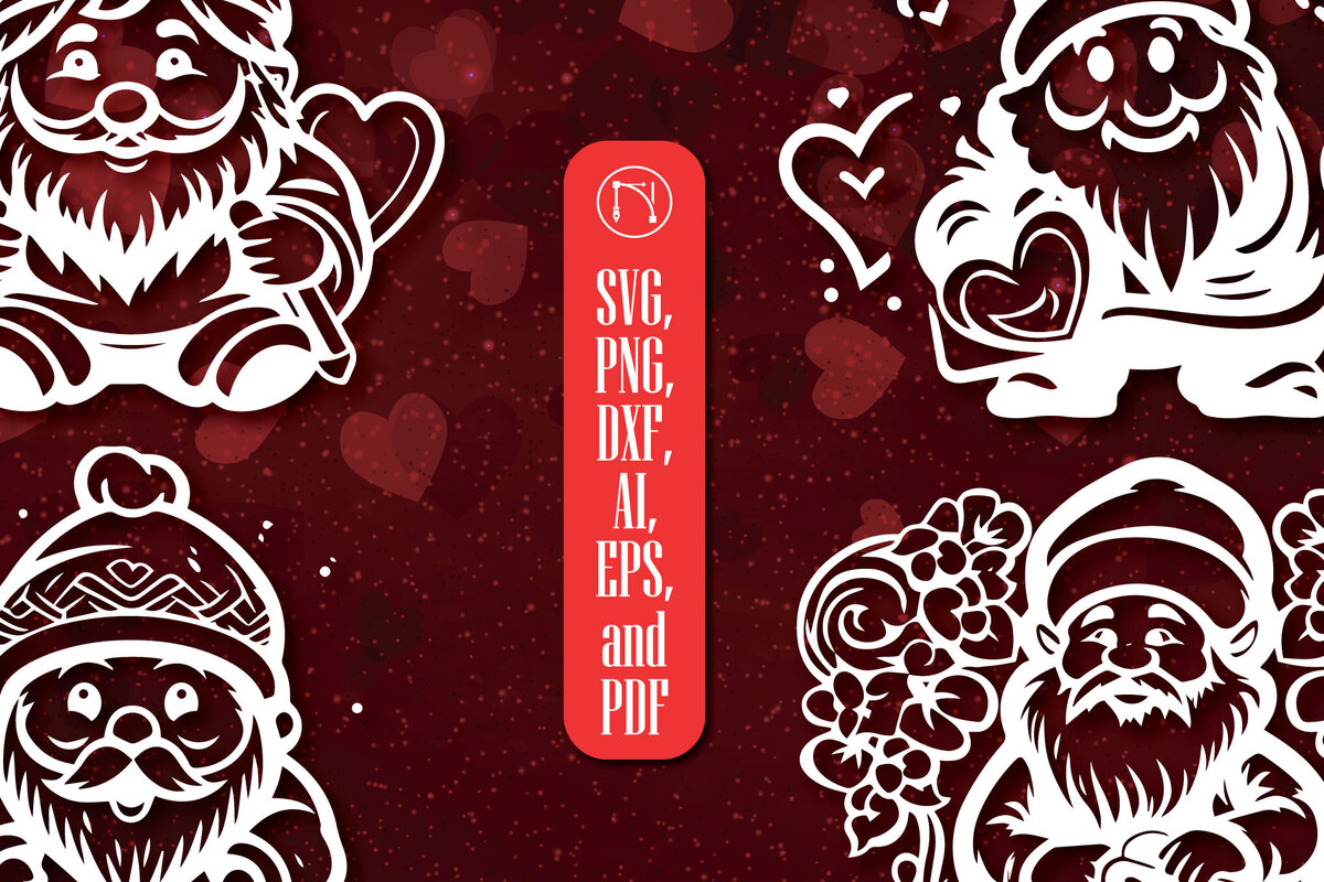 Σετ των 3 Intra απο ξύλο plywood 3mm-4mm πάχος - Πακέτο Cricut Valentine Gnome  Δίασταση 4x4 cm INTRAFABR-86701816