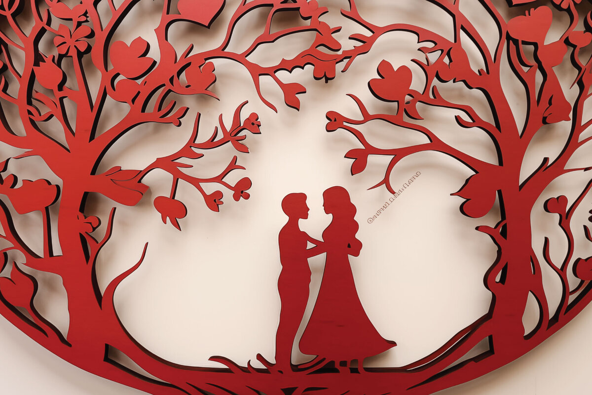 Σετ των 3 Intra απο ξύλο plywood 3mm-4mm πάχος - Σχέδια Cricut Valentine Cut Laser Δίασταση 4x4 cm INTRAFABR-88736164