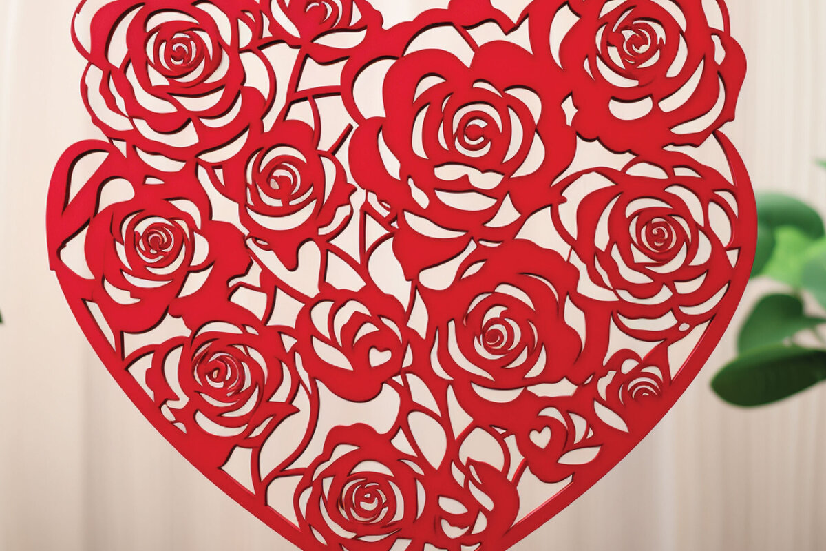 Σετ των 3 Intra απο ξύλο plywood 3mm-4mm πάχος - Cricut Valentine Rose Stand  Δίασταση 4x4 cm INTRAFABR-86137137