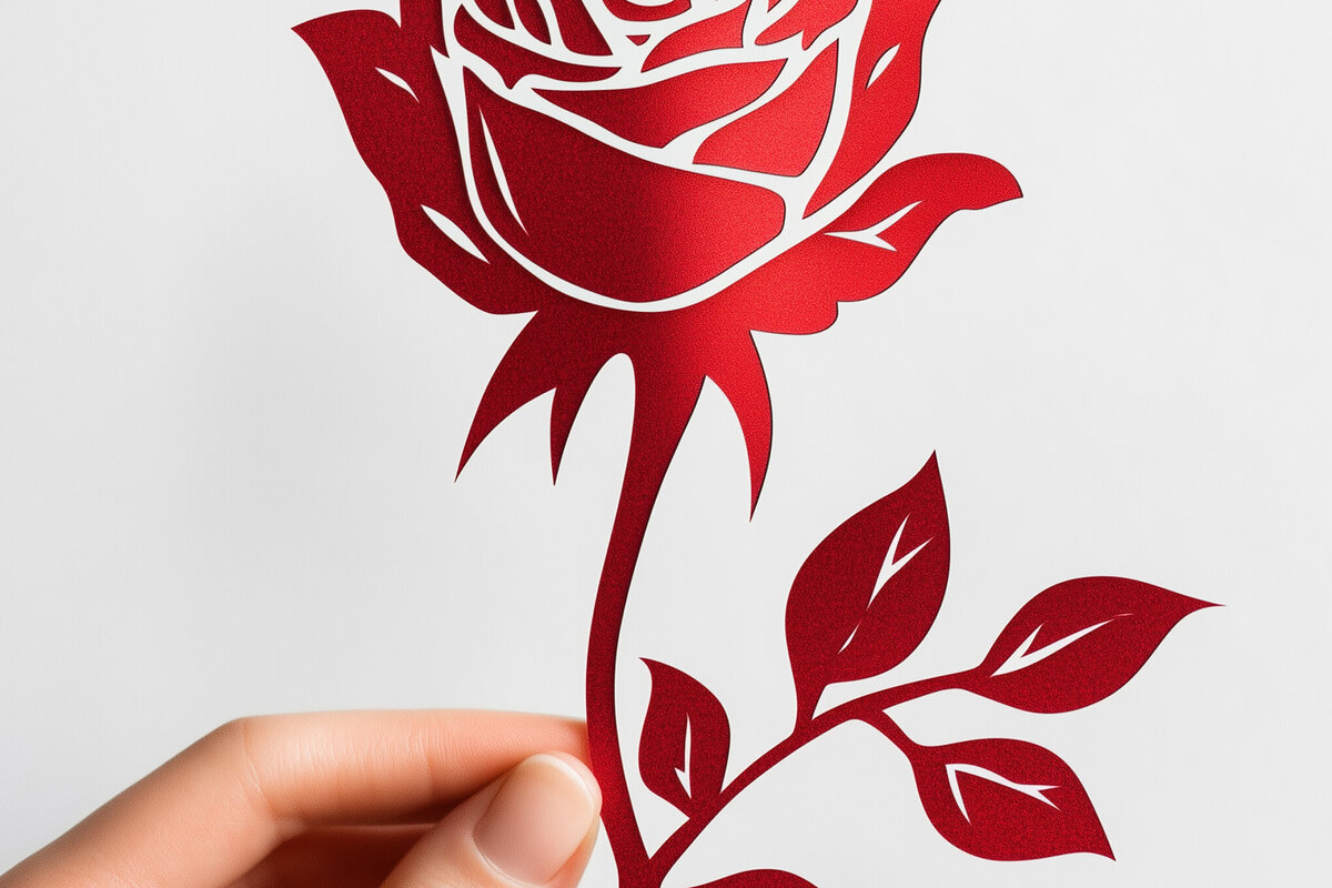 Σετ των 3 Intra απο ξύλο plywood 3mm-4mm πάχος - Cricut Valentine Rose  Cut  Δίασταση 4x4 cm INTRAFABR-112864231