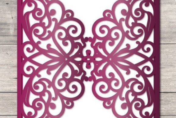 Σετ των 3 Intra απο ξύλο plywood 3mm-4mm πάχος - Πρότυπο πρόσκλησης γάμου Cricut Δίασταση 7x5 cm INTRAFABR-31268102