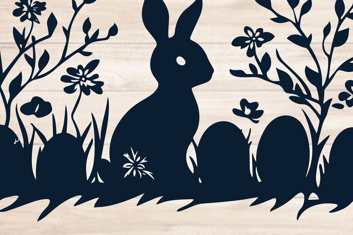 Σετ των 3 Intra απο ξύλο plywood 3mm-4mm πάχος - Cricut Wildflower Easter Bunny  Cut F Δίασταση 4x4 cm INTRAFABR-116530927