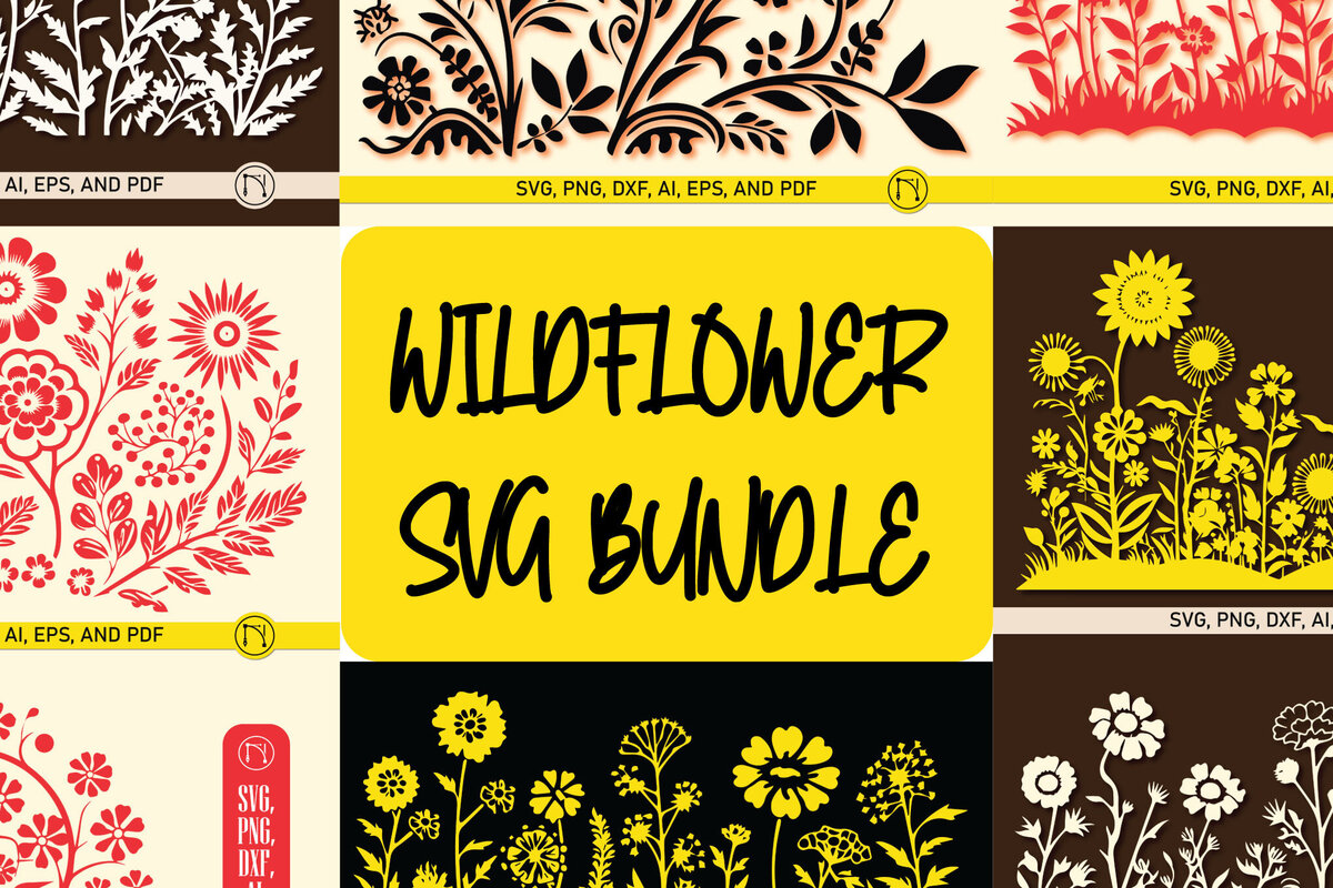 Σετ των 3 Intra απο ξύλο plywood 3mm-4mm πάχος - Πακέτο Cricut Wildflower Element  Δίασταση 4x4 cm INTRAFABR-85349471