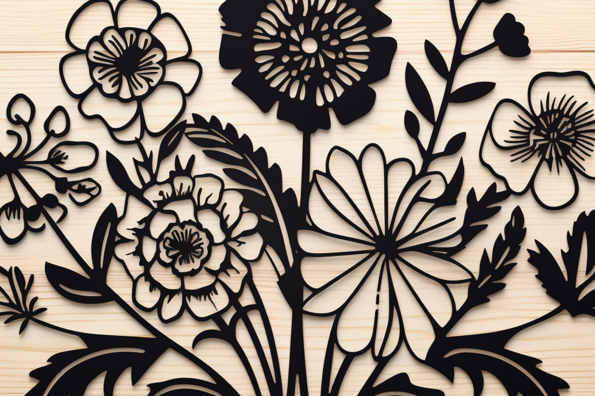 Intra απο ξύλο plywood 3mm-4mm πάχος - Πακέτο Cricut Wildflowers  Δίασταση 30x20 cm INTRAFABR-87021061