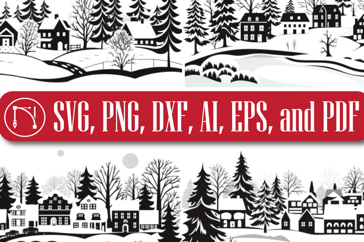 Σετ των 3 Intra απο ξύλο plywood 3mm-4mm πάχος - Πακέτο Cricut Winter Wonderland  Δίασταση 4x4 cm INTRAFABR-81234099