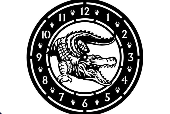 Σετ των 2 Intra απο ξύλο plywood 3mm-4mm πάχος - Πρότυπο κοπής ρολογιού κροκόδειλου Δίασταση 20x20 cm INTRAFABR-68375753