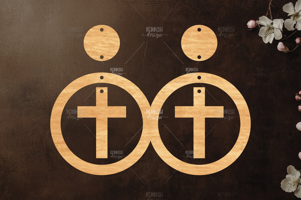 Σετ των 3 Intra απο ξύλο plywood 3mm-4mm πάχος - Σταυρωτά σκουλαρίκια Laser Cut  Δίασταση 3x3 cm INTRAFABR-118942505