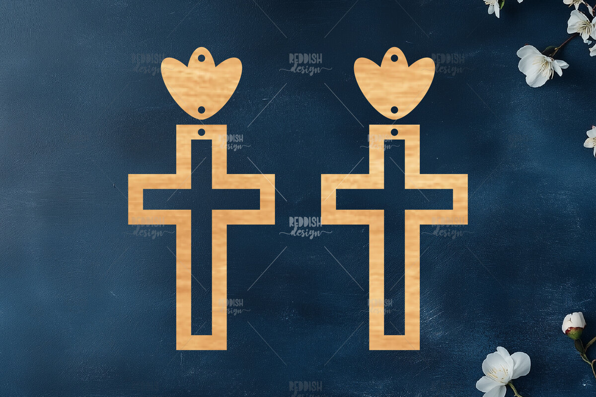 Σετ των 3 Intra απο ξύλο plywood 3mm-4mm πάχος - Σταυρωτά σκουλαρίκια Laser Cut  Δίασταση 3x3 cm INTRAFABR-118942531