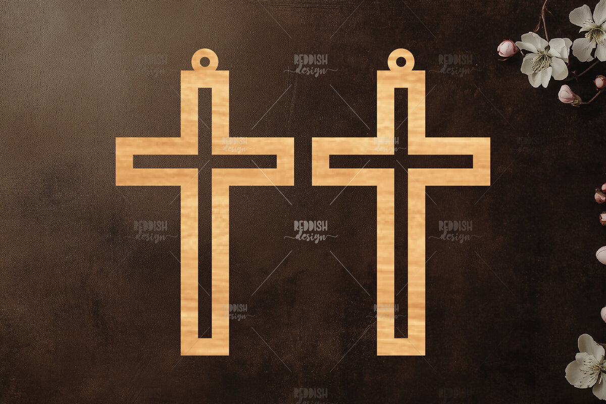 Σετ των 3 Intra απο ξύλο plywood 3mm-4mm πάχος - Σταυρωτά σκουλαρίκια Laser Cut  Δίασταση 3x3 cm INTRAFABR-118941757