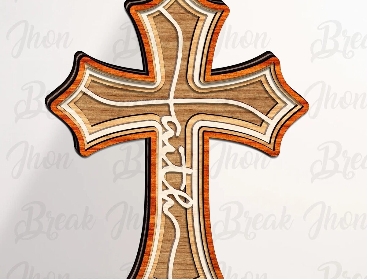 Σετ των 2 Intra απο ξύλο plywood 3mm-4mm πάχος - Cross Laser Cut  Δίασταση 20x20 cm INTRAFABR-111236726