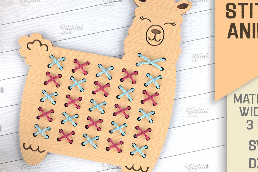 Σετ των 2 Intra απο ξύλο plywood 3mm-4mm πάχος - Cross Stitch Animals . Λάμα  Δίασταση 30x20 cm INTRAFABR-86600602