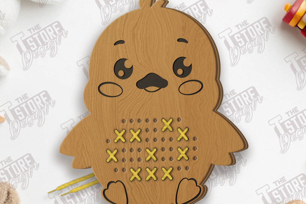 Σετ των 2 Intra απο ξύλο plywood 3mm-4mm πάχος - Cross Stitch Chick Laser Cut | CNC Δίασταση 15x15 cm INTRAFABR-123351930