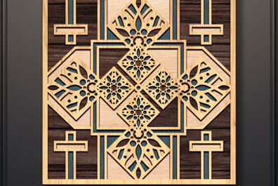 Intra απο ξύλο plywood 3mm-4mm πάχος - Cross Wall Art Laser Cut 3d Mandala  Δίασταση 30x30 cm INTRAFABR-95586862