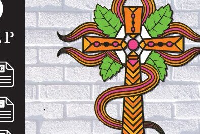 Σετ των 2 Intra απο ξύλο plywood 3mm-4mm πάχος - Σταυρός με λουλούδια Laser Cut  Δίασταση 20x20 cm INTRAFABR-37178556