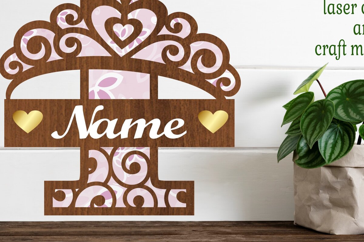 Intra απο ξύλο plywood 3mm-4mm πάχος - Crown Capital Monogram Letter I  Δίασταση 30x20 cm INTRAFABR-72539330