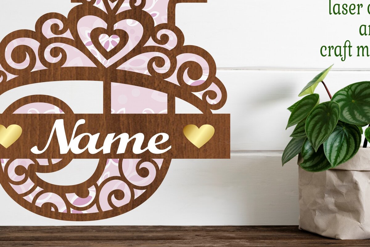 Intra απο ξύλο plywood 3mm-4mm πάχος - Crown Capital Monogram Letter J  Δίασταση 30x20 cm INTRAFABR-72539353